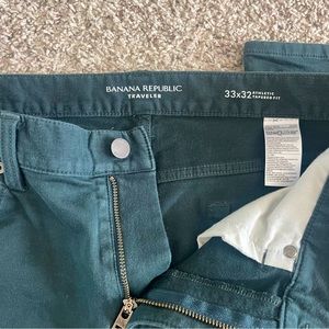 Men’s Banana Republic Traveler Stretch Pants - 33x32 - Dark Green